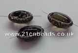 NGC7557 20*30mm - 22*33mm freeform smoky quartz connectors