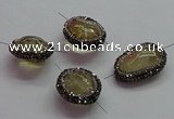 NGC7558 18*22mm - 20*30mm freeform citrine connectors wholesale