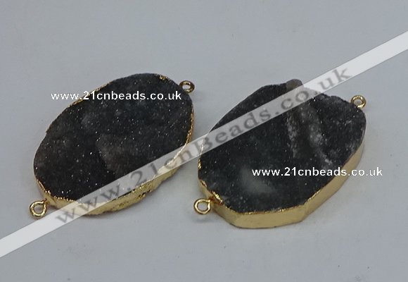 NGC8007 30*40mm - 35*45mm freeform druzy agate connectors