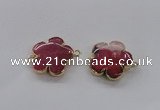 NGC853 28mm - 30mm flower agate gemstone connectors wholesale