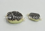 NGC868 15*25mm - 20*30mm freeform plated druzy agate connectors