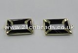 NGC886 30*40mm rectangle black agate connectors wholesale