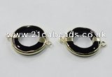 NGC887 30mm donut black agate connectors wholesale