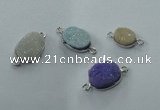 NGC90 8*12mm - 12*16mm oval druzy agate connectors wholesale