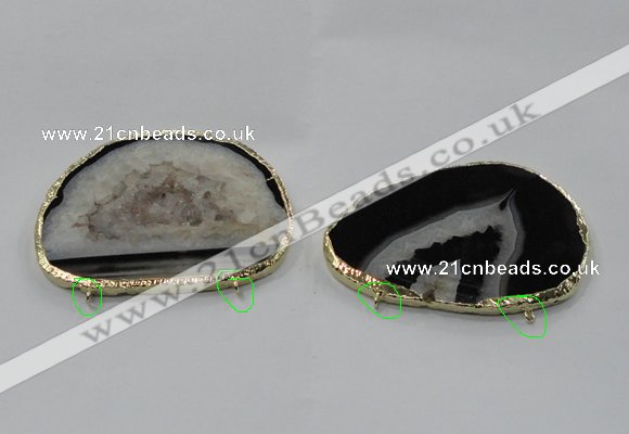 NGC900 50*65mm - 60*75mm freeform druzy agate connectors