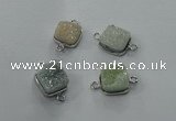 NGC92 12*12mm square druzy agate connectors wholesale