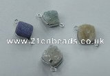 NGC93 12*12mm diamond druzy agate connectors wholesale