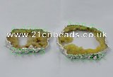 NGC931 45*65mm - 70*90mm freeform druzy agate connectors