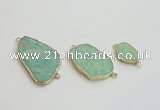 NGC950 15*20mm - 25*40mm freeform amazonite gemstone connectors