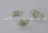 NGC957 10*14mm - 12*22mm tube druzy quartz connectors wholesale