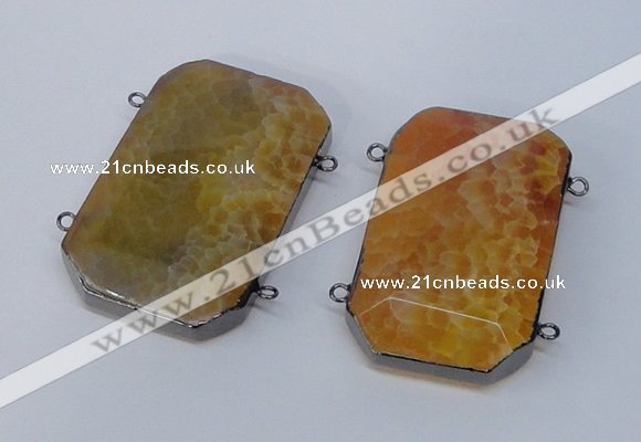NGC970 35*55mm faceted octagonal agate connectors wholesale