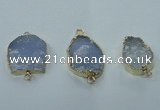 NGC98 20*30mm - 25*35mm freeform druzy agate connectors wholesale