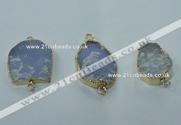 NGC98 20*30mm - 25*35mm freeform druzy agate connectors wholesale