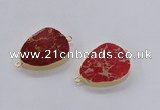 NGC980 15*20mm - 25*30mm flat teardrop sea sediment jasper connectors