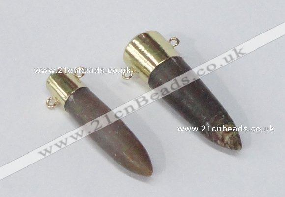 NGC994 10*40mm – 15*50mm bullet agate gemstone connectors