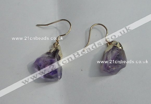 NGE09 13*18mm - 15*20mm nuggets amethyst earrings wholesale