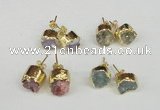 NGE105 8mm - 10mm freeform druzy agate gemstone earrings wholesale