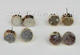 NGE107 14mm - 16mm freeform druzy agate gemstone earrings wholesale