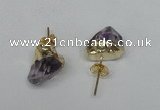 NGE12 8*12mm - 10*15mm faceted nuggets amethyst earrings wholesale