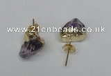 NGE12 8*12mm - 10*15mm faceted nuggets amethyst earrings wholesale