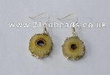 NGE121 8*12mm - 12*16mm freeform druzy agate gemstone earrings