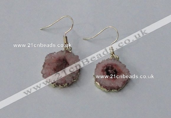 NGE123 8*12mm - 12*16mm freeform druzy agate gemstone earrings