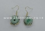 NGE125 8*12mm - 12*16mm freeform druzy agate gemstone earrings