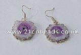 NGE130 18*20mm - 20*25mm freeform druzy agate gemstone earrings