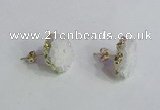 NGE138 12*14mm - 15*18mm freeform druzy agate gemstone earrings