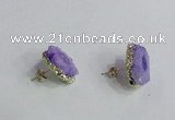 NGE140 12*14mm - 15*18mm freeform druzy agate gemstone earrings