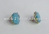 NGE142 12*14mm - 15*18mm freeform druzy agate gemstone earrings