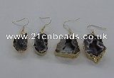 NGE146 15*20mm - 20*30mm freeform druzy agate gemstone earrings