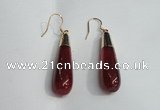 NGE15 10*40mm teardrop agate gemstone earrings wholesale