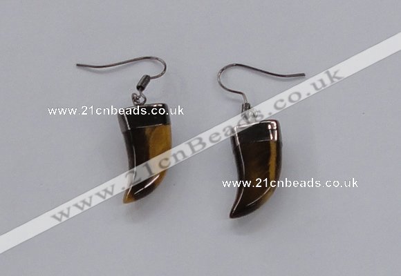 NGE153 11*20mm – 11*22mm oxhorn tiger eye gemstone earrings