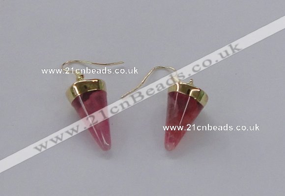 NGE155 11*20mm – 12*22mm cone agate gemstone earrings wholesale