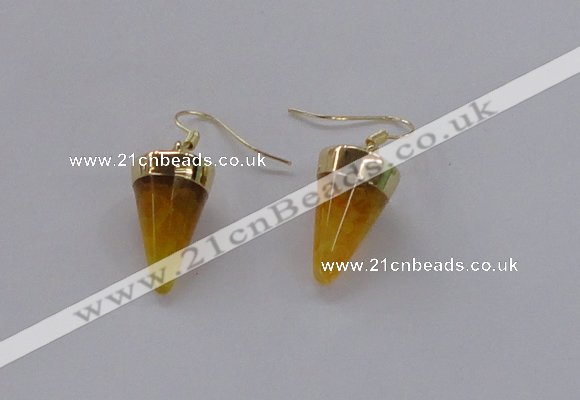 NGE156 11*20mm – 12*22mm cone agate gemstone earrings wholesale