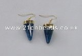 NGE157 11*20mm – 12*22mm cone agate gemstone earrings wholesale