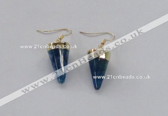 NGE157 11*20mm – 12*22mm cone agate gemstone earrings wholesale