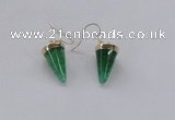 NGE158 11*20mm – 12*22mm cone agate gemstone earrings wholesale