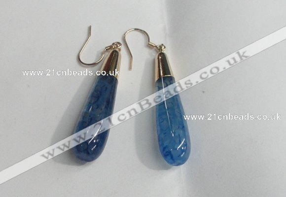 NGE17 10*40mm teardrop agate gemstone earrings wholesale