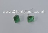 NGE176 8*10mm - 10*12mm faceted nuggets fluorite gemstone earrings