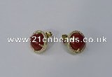 NGE178 10mm flat round agate gemstone earrings wholesale