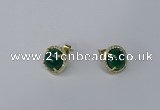 NGE180 10mm flat round agate gemstone earrings wholesale