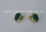 NGE185 12mm flat round agate gemstone earrings wholesale