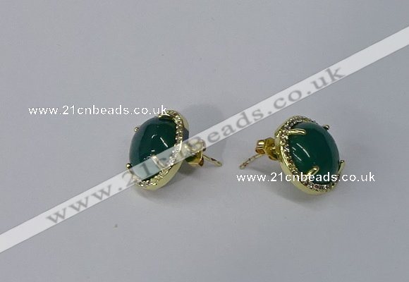 NGE185 12mm flat round agate gemstone earrings wholesale