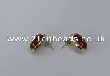 NGE195 10*14mm oval agate gemstone earrings wholesale