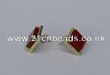 NGE201 12*12mm square agate gemstone earrings wholesale