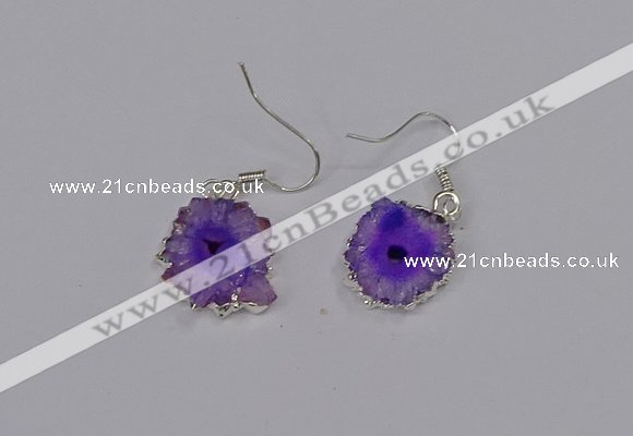 NGE207 18*20mm - 20*25mm freeform druzy agate gemstone earrings