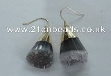 NGE21 16*22mm - 18*25mm freeform druzy amethyst earrings wholesale