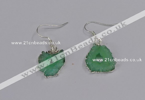 NGE210 18*20mm - 20*25mm freeform druzy agate gemstone earrings